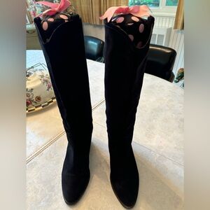 Boden black suede boots